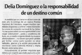 Delia Domínguez o la responsabilidad de un destino común