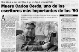 Muere Carlos Cerda, uno de los escritores más importantes de los '90.