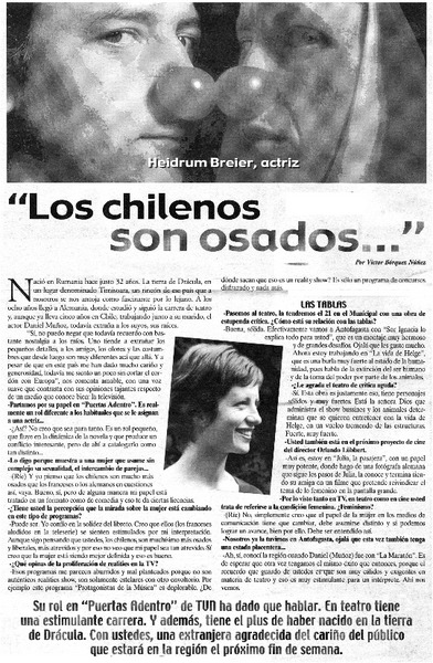 "Los chilenos son osados..." [entrevistas]