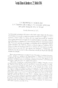 La representación de la tierra de Chile en cinco textos de los siglos 16 y 17