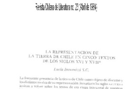La representación de la tierra de Chile en cinco textos de los siglos 16 y 17