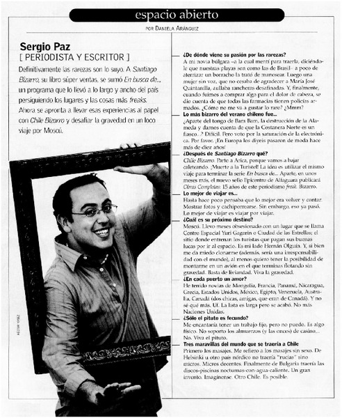 Sergio Paz [periodista y escritor] [entrevistas]