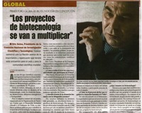"Los proyectos de biotecnología sevan a multiplicar" [entrevistas]