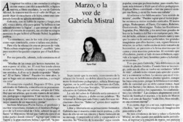 Marzo, o la voz de Gabriela Mistral