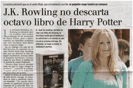 J. K. Rowling no descarta octavo libro de Harry Potter