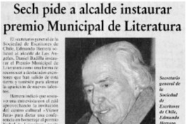 Sech pide a alcalde instaurar premio Municipal de Literatura.
