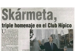 Skármeta, triple homenaje en el Club Hípico.