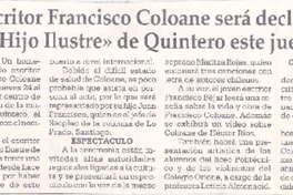 Escritor Francisco Coloane será declarado "Hijo Ilustre" de Quintero este jueves.