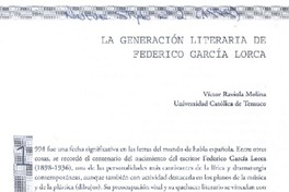 La generación literaria de Federico García Lorca
