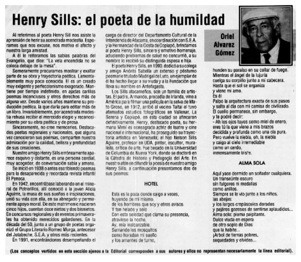 Henry Sills : el poeta de la humildad