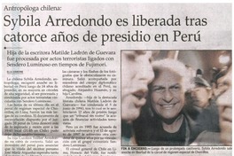 Sybila Arredondo es liberada tras catoce años de presidio en Perú