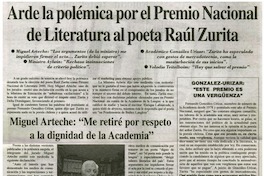 Arde la polémica por el Premio Nacional de Literatura al poeta Raúl Zurita.