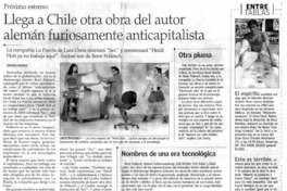 Llega a Chile otra obra del autor alemán furiosamente anticapitalista