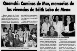 Quemchi : Caminos de mar, memorias de las vivencias de Edith Lobo de Mena