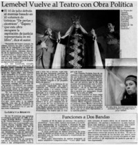 Lemebel vuelve al teatro con obra política