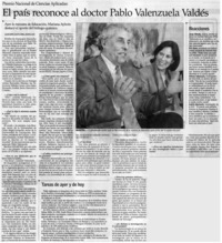 El país reconoce al doctor Pablo Valenzuela Valdés [entrevistas}