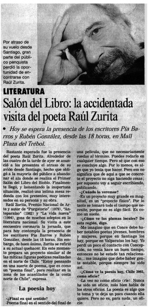 Salón del libro: la accidentada visita del poeta Raúl Zurita [entrevistas]