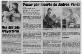 Pesar por muerte de Andrés Pérez.