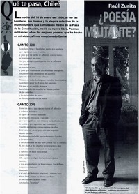 Raúl Zurita ¿Poesía militante?.