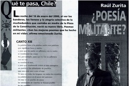 Raúl Zurita ¿Poesía militante?.