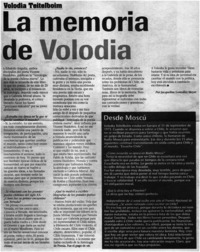 La memoria de Volodia [entrevistas]