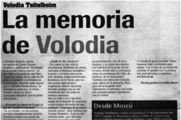 La memoria de Volodia [entrevistas]