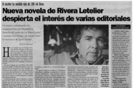 Nueva novela de Rivera Letelier despierta el interés de varias editoriales