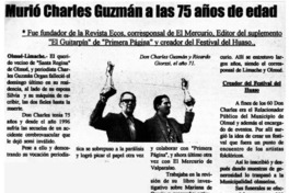 Murió Charles Guzmán a los 75 años de edad