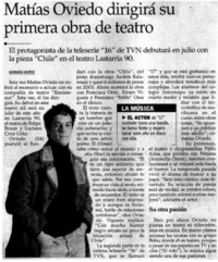 Matías Oviedo dirigirá su primera obra de teatro