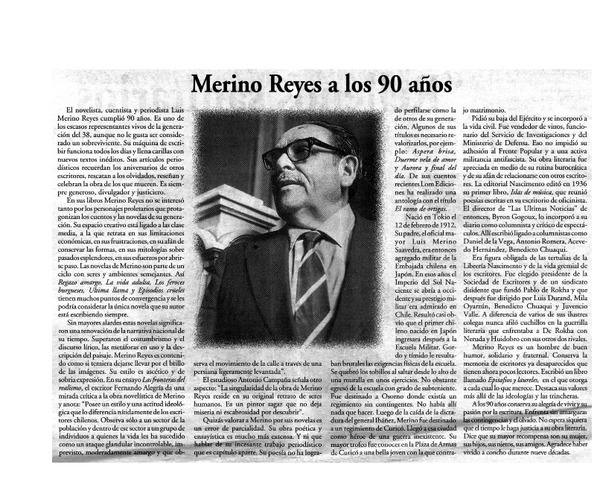 Merino Reyes a los 90 años