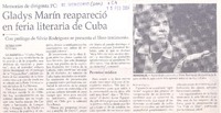 Gladys Marín reapareció en feria literaria de Cuba