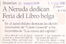 A Neruda dedican Feria del Libro Belga.