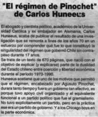 El régimen de Pinochet" de Carlos Huneeus.