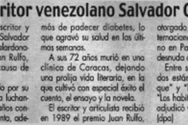 Muere escritor venezonalo Salvador Garmendia.