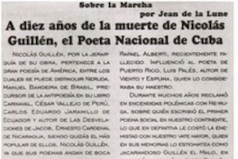 A diez años de la muerte de Nicolás Guillén, el Poeta Nacional de Cuba