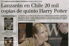 Lanzarán en Chile 20 mil copias de quinto Harry Potter