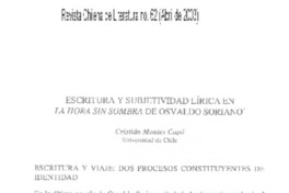 Escritura y subjetividad lírica en "La Hora sin sombra de Osvaldo Soriano"