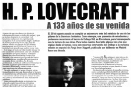 H. P. Lovecraft a sus 133 años de su venida.
