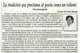 La tradición que proclama al poeta como un vidente