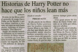 Historias de Harry Potter no hace que los niños lean más.