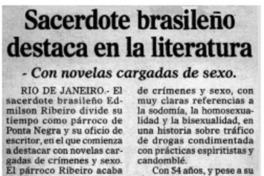 Sacerdote brasileño destaca en la literatura.