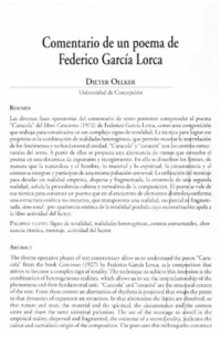 Comentario de un poema de Federico García Lorca