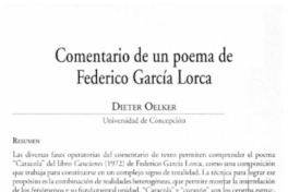 Comentario de un poema de Federico García Lorca