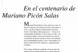 En el centenario de Mariano Picón Salas.