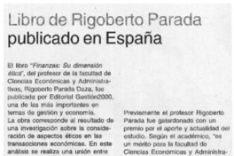 Libro de Rigoberto Parada publicado en España
