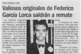 Valiosos originales de Federico García Lorca saldrán a remate.