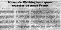 Museo de Washington expone trabajos de Anna Frank.