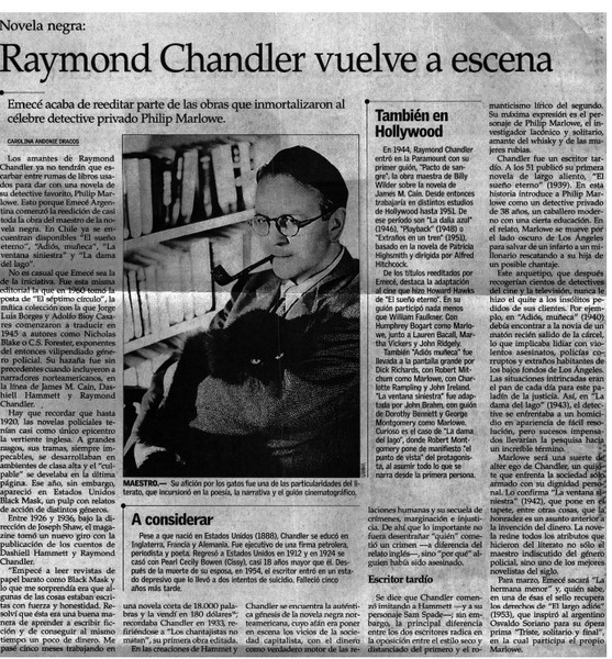 Raymond Chandler vuelve a escena.