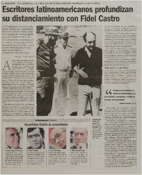 Escritores latinoamericanos profundizan su distanciamiento con Fidel Castro