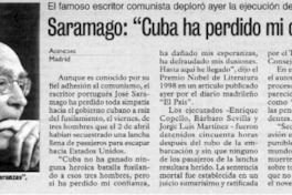 Saramago: "Cuba ha perdido mi confianza".